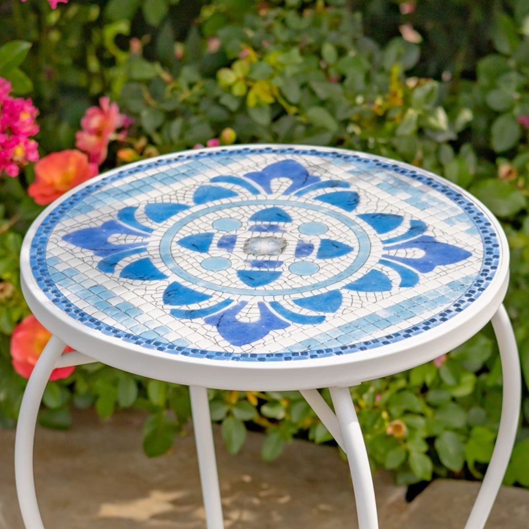 Mosaic Pedestal Plant Stand – Cape May – 22″